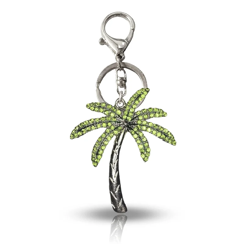 Palm Tree Rhinestone Bling Bag Charm