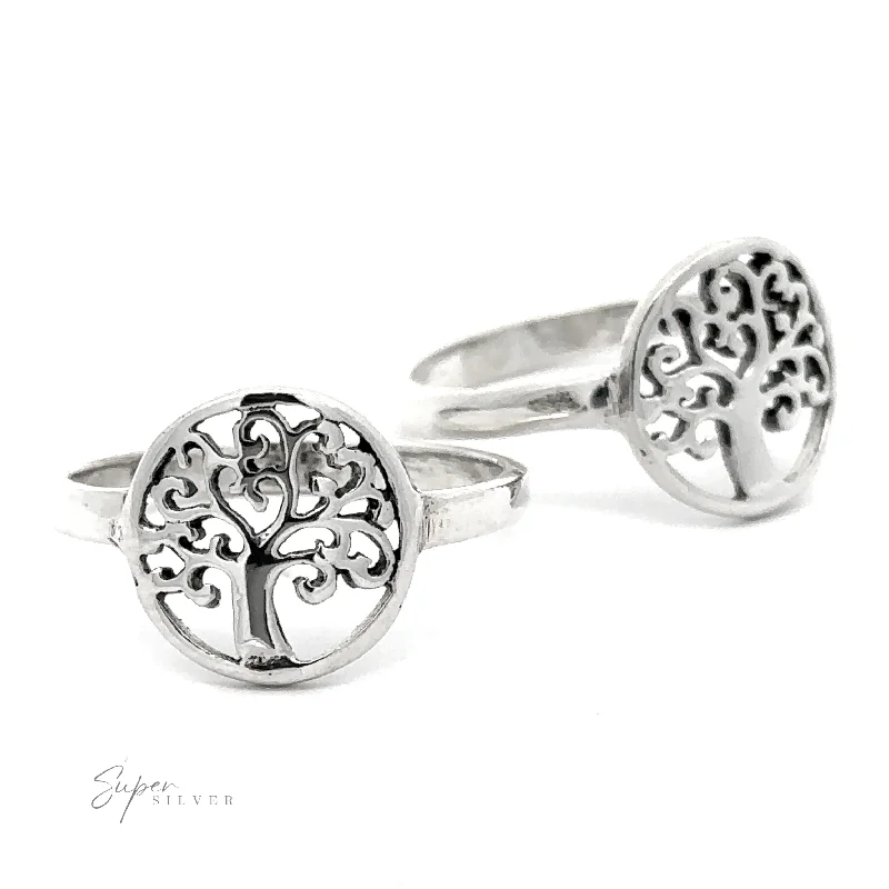 Tree Of Life Ring With Swirling Branch Design