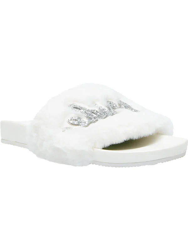 Alice Womens Bride Glitter Pool Slides