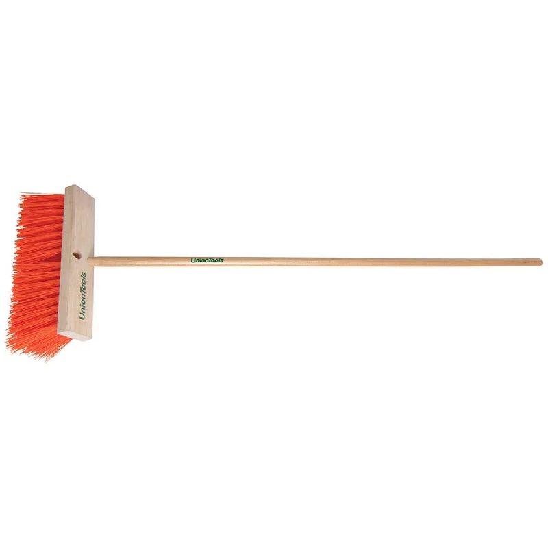 16" Orange Poly Street Broom Head - UnionTools, Handle Sold Separately