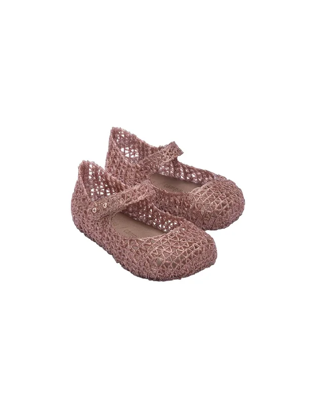 Girl's Campana Papel Shoes In Rose Glitter