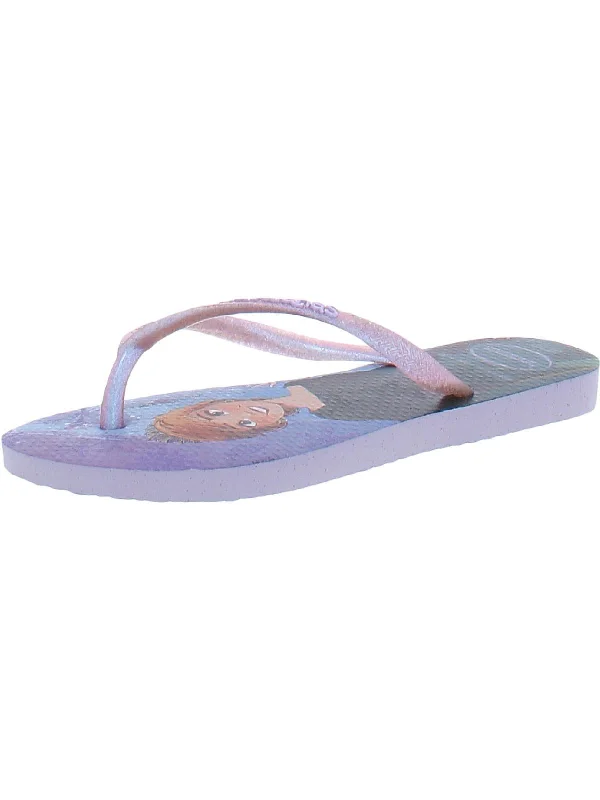 Girls Glitter Slip On Flip-Flops