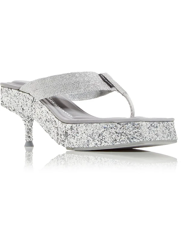 Jessica Womens Metallic Glitter Heels