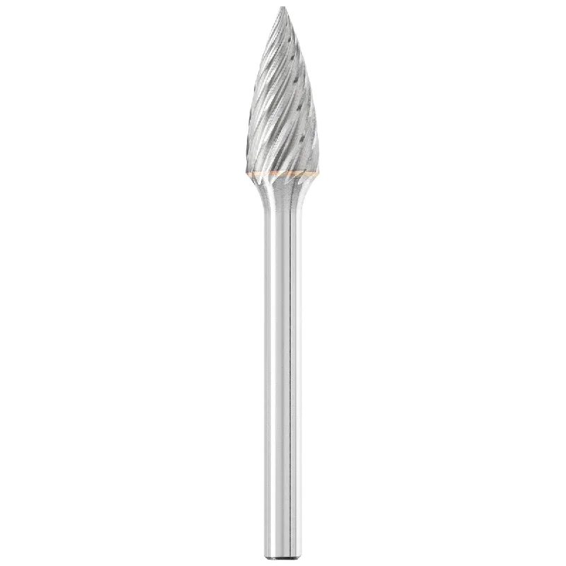 Carbide Bur - Tree Shape (Pointed), INOX Cut 1/4" x 1/2" x 1/8" Shank - SG-51