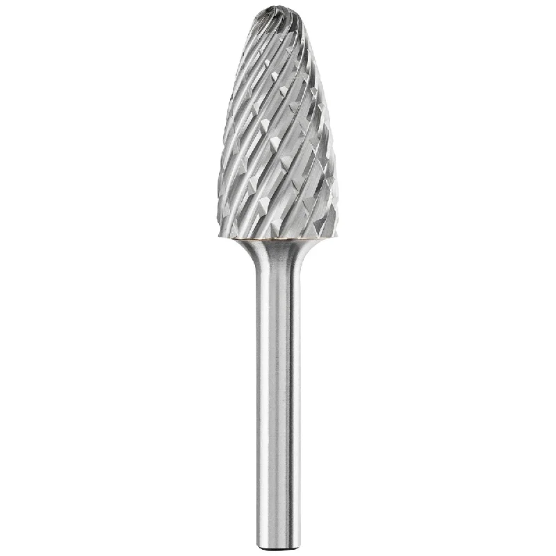 Carbide Bur - Tree Shape, STEEL Cut 5/8" x 1" x 1/4" Shank - SF-6