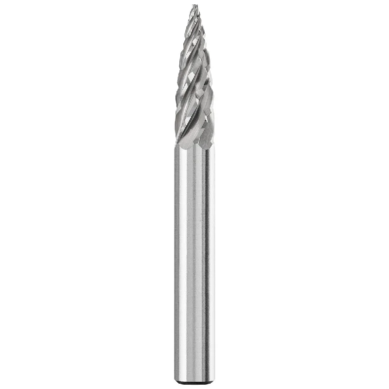 Carbide Bur - Tree Shape (Pointed), STEEL Cut 1/4" x 5/8" x 1/4" Shank - SG-1