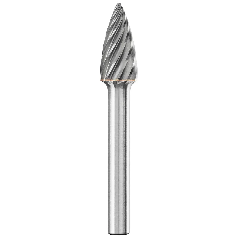 Carbide Bur - Tree Shape (Pointed), INOX Cut 3/8" x 3/4" x 1/4" Shank - SG-3