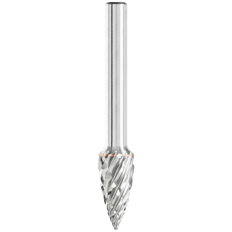 Carbide Bur - Tree Shape (Pointed), STEEL Cut 3/8" x 3/4" x 1/4" Shank - SG-3