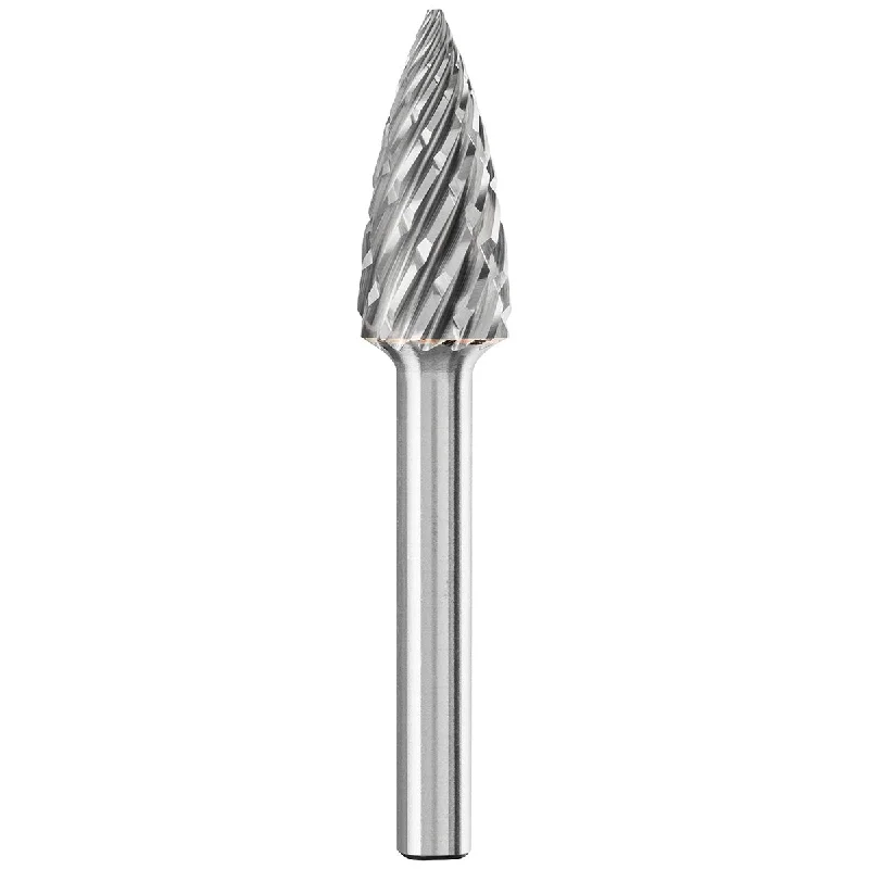 Carbide Bur - Tree Shape (Pointed), STEEL Cut 1/2" x 1" x 1/4" Shank - SG-5