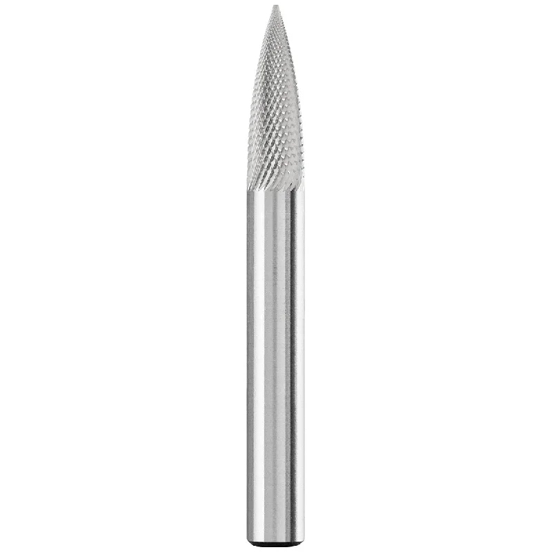 Carbide Bur - Tree Shape (Pointed), MICRO Cut 1/4" x 5/8" x 1/4" Shank - SG-1