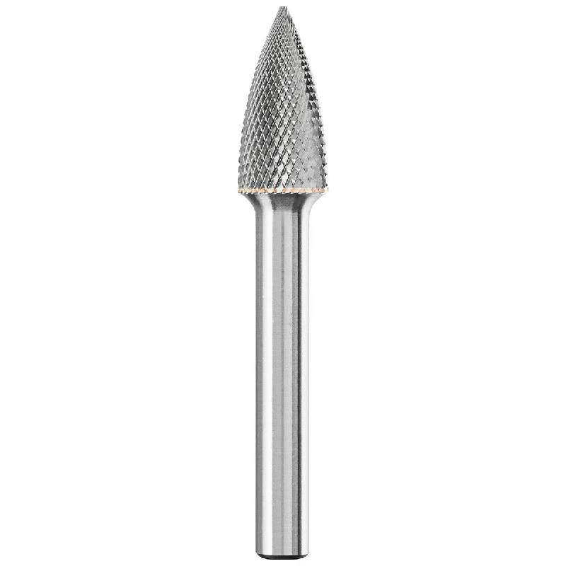 Carbide Bur - Tree Shape (Pointed), MICRO Cut 3/8" x 3/4" x 1/4" Shank - SG-3