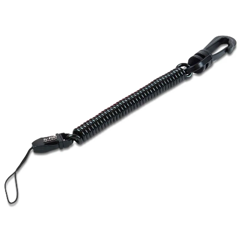 Ty-Fl?t Retractable Lanyard with Swivel Clips - 5", Black