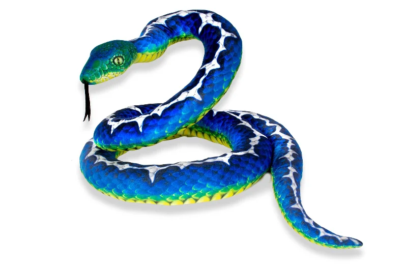 Real Planet Tree Python Blue/White 118 Inch Realistic Soft Plush