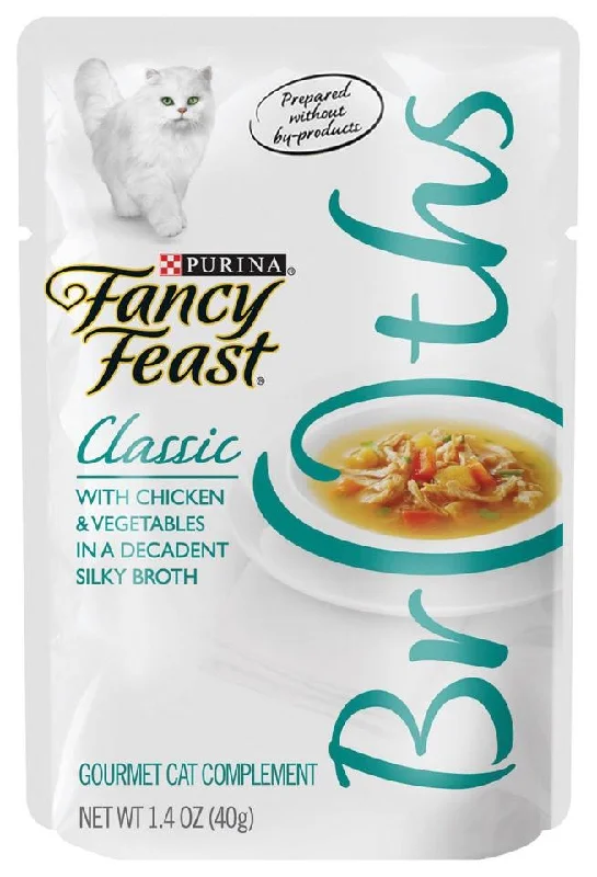 Fancy Feast Classic Broths with Chicken & Vegetables Supplemental Cat Food Pouches