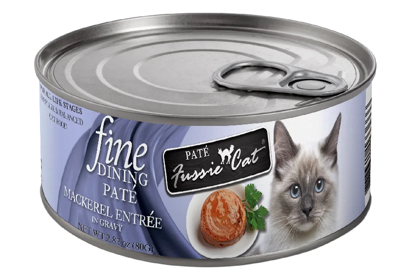 Fussie Cat Fine Dining Pate Mackerel Entree Wet Cat Food, 2.82oz