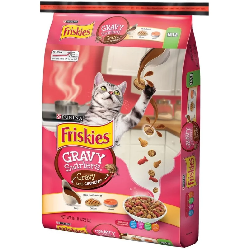 Friskies Gravy Swirlers Chicken & Salmon Flavor Dry Cat Food