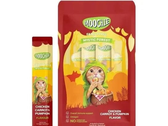 Moochie Chicken, Carrot & Pumpkin Flavor Mousse 5X15G Pouch Sachet