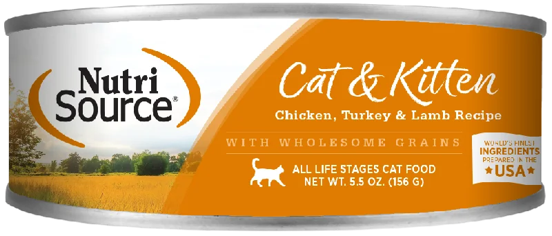 NutriSource Cat & Kitten Chicken, Turkey & Lamb Canned Cat Food