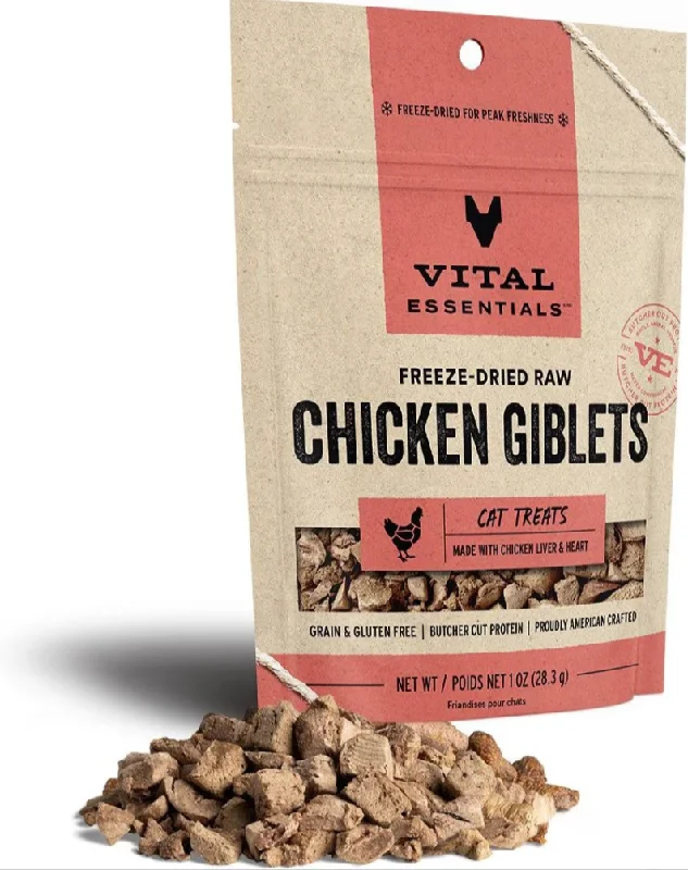 Vital Essentials Freeze-Dried Raw Chicken Giblets Cat Treats