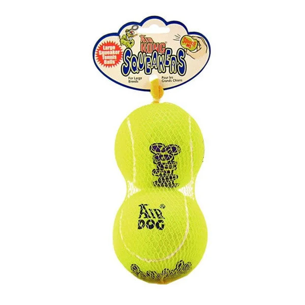 2 Pack Large Air Kong Squeaker Tennis Balls