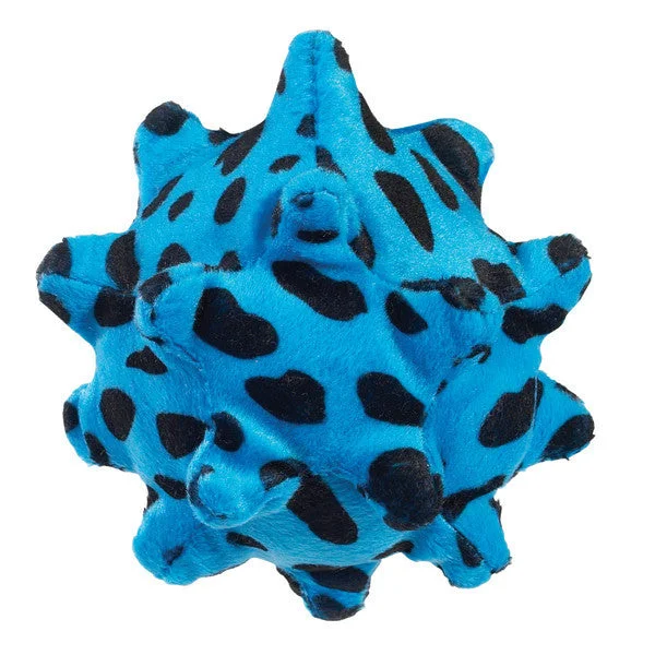 Blue Plush Squawking Nubby Ball 5" Dog Toy