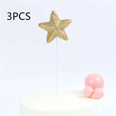 Gold Star + Pink Balls