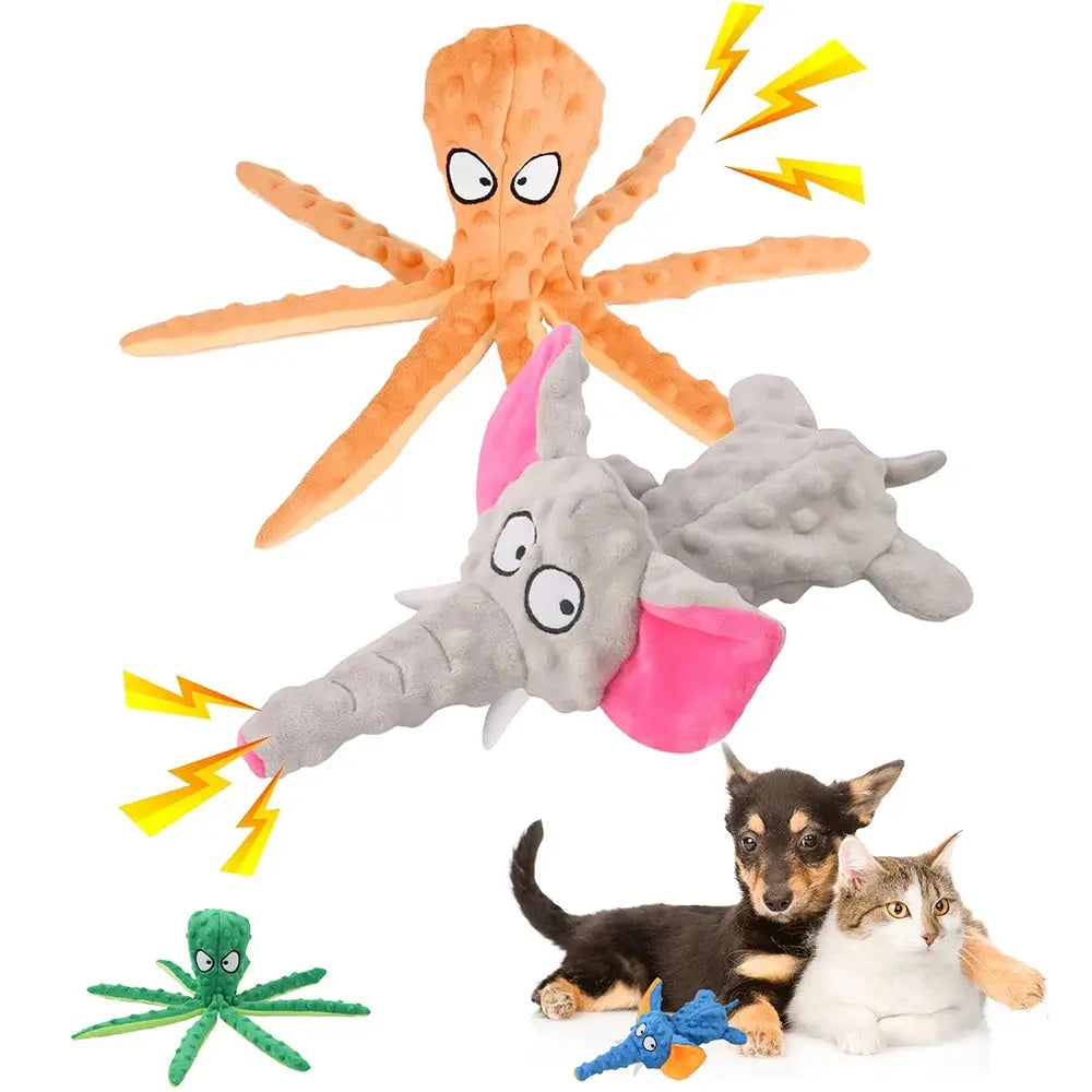 Cartoon Animal Squeaky Dog Chew Toy for Teeth