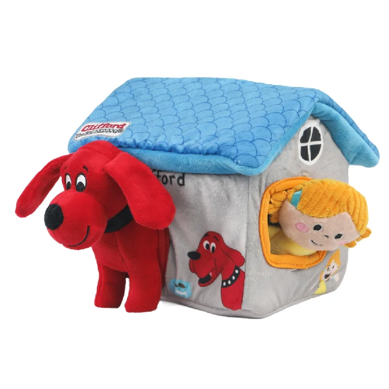 Clifford® Cozy House Puzzle Hide n' Seek 7.9" Plush Dog Toy