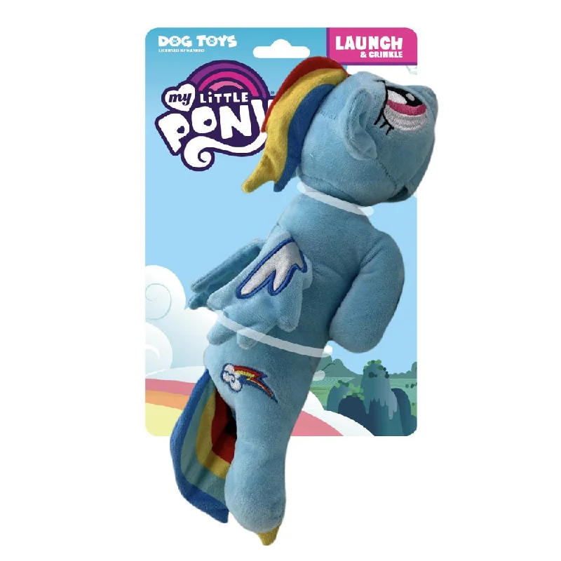 Hasbro My Little Pony Rainbow Dash Launch & Crinkle Plush Dog Toy, 13 Inches