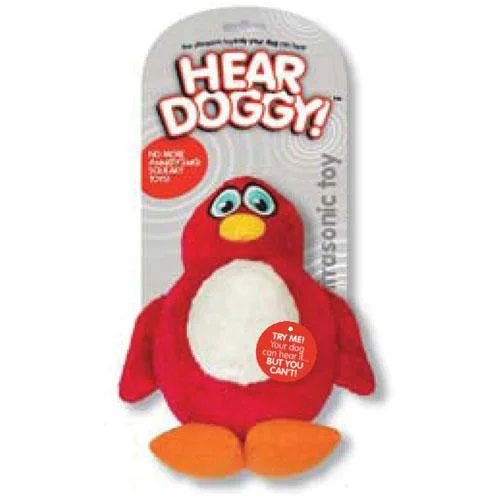 Hear Doggy Ultrasonic Pink Penguin Silent Squeaker Toy