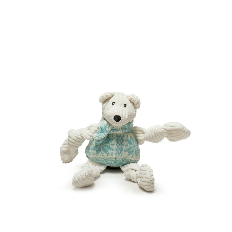 HuggleHounds Tundra Polar Bear Knottie Plush Holiday Dog Toy