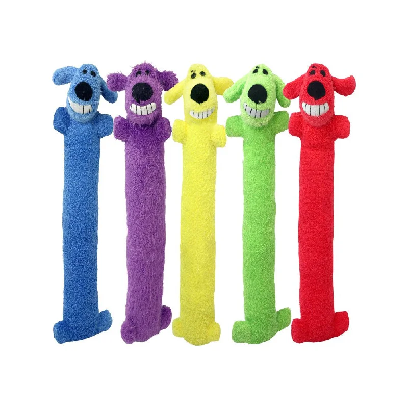 Multipet Plush Loofa Dog Toy, 12", Color May Vary