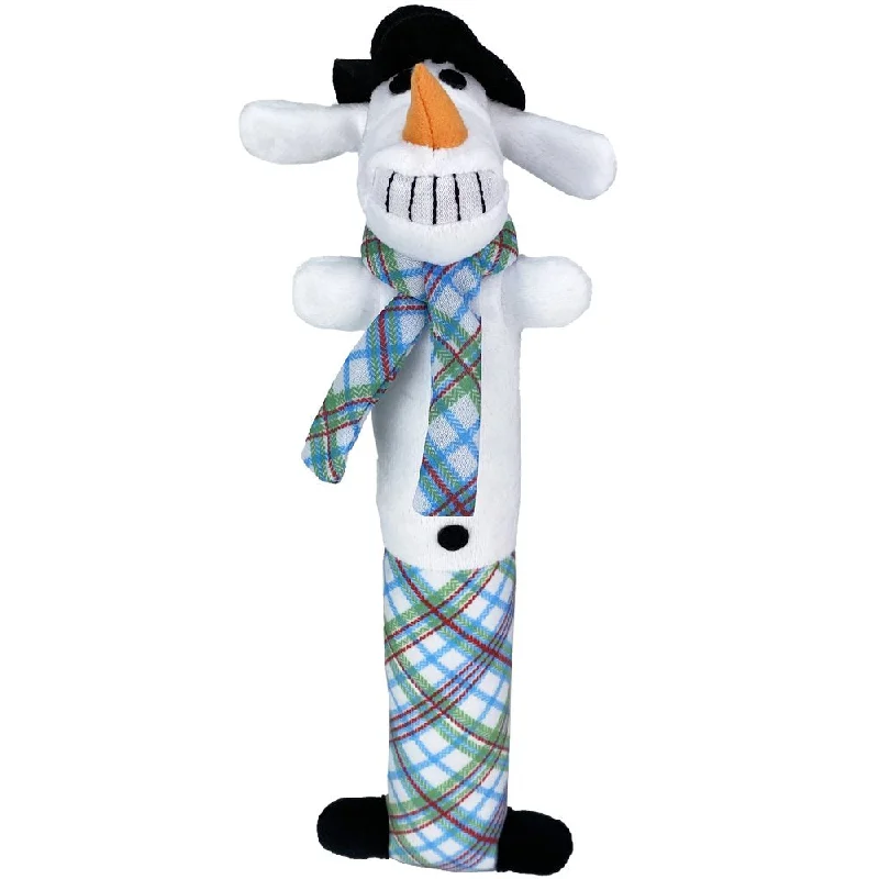 Multipet Snowman Loofa Dog Toy with Squeaker, 12 In.