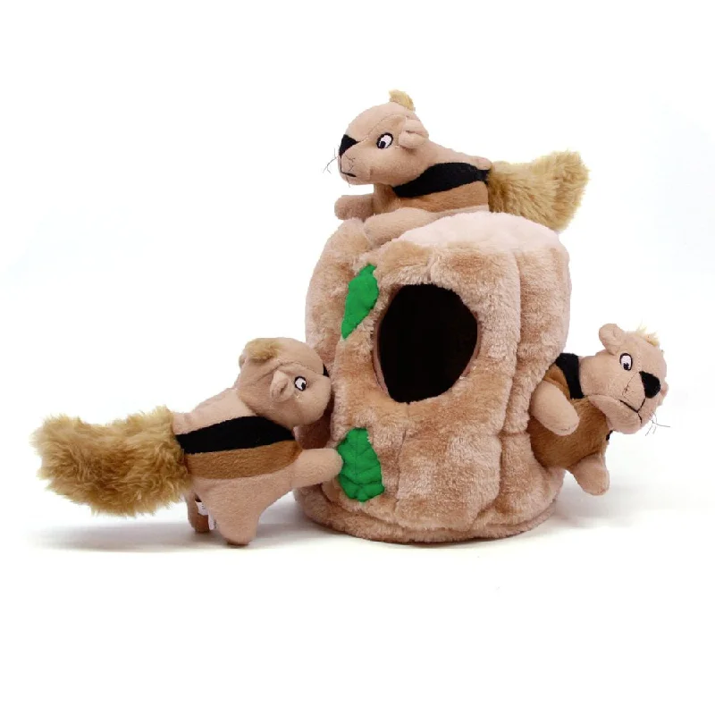 Outward Hound Hide a Squirrel Plush Dog Toy Puzzle, Brown, Large