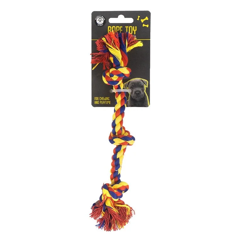 Knotted Rope Pet Toy, 25cm, 4 Asstd Colours