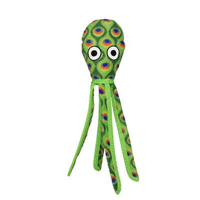 Tuffy Ocean Kaleidoscope Green Squid Dog Toy