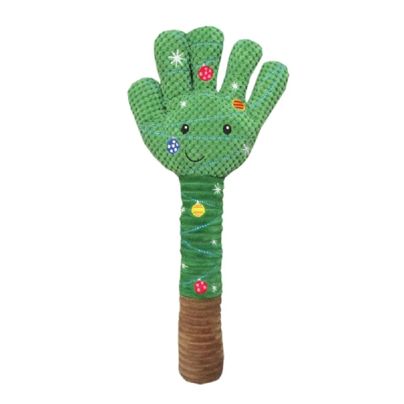 Vibrant Life Dog Toys Green Hand Plush, Green Cord, Medium Dog Toy