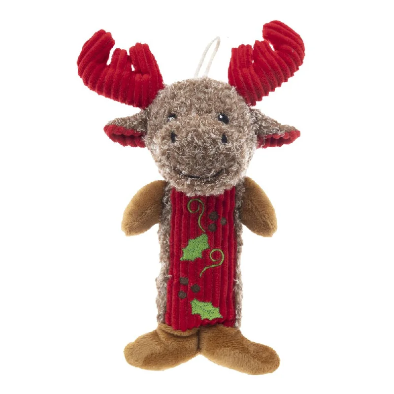 Vibrant Life Holiday 9.25-Inch Stuffed Plush Christmas Moose Stick Dog Toy