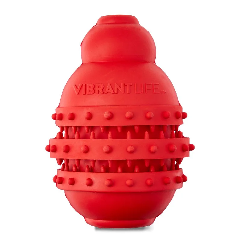 Vibrant Life Treat Buddy Dog Toy, Red, Medium, 5"