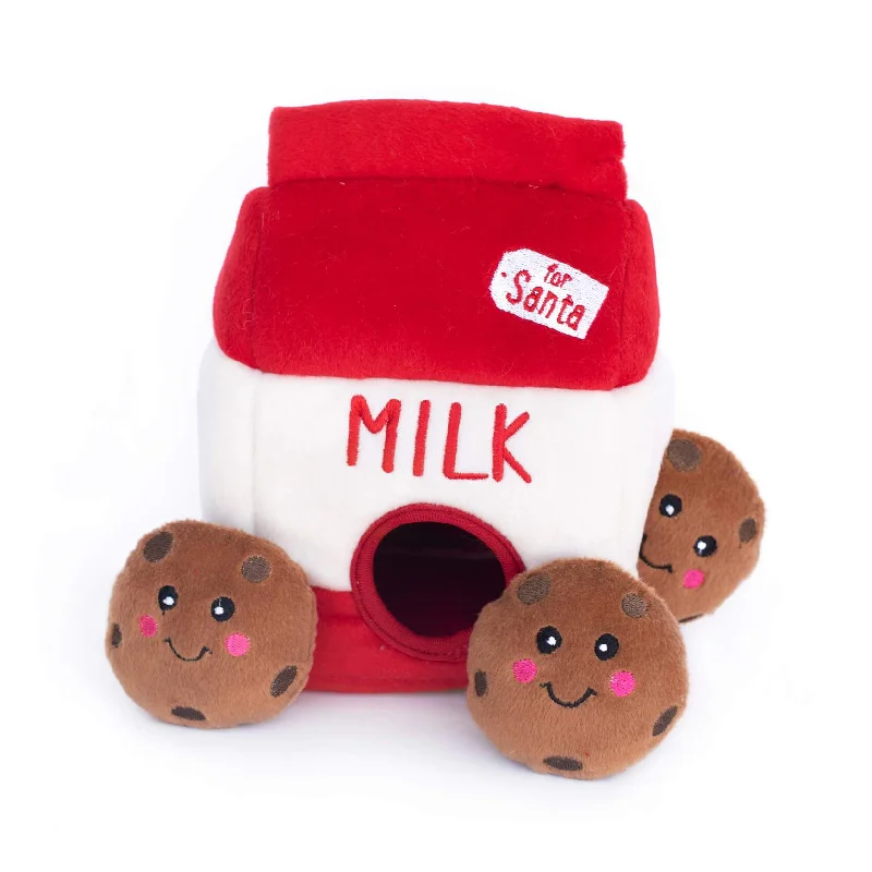 Zippy Paws Santa's Milk and Cookies Plush Dog Toy