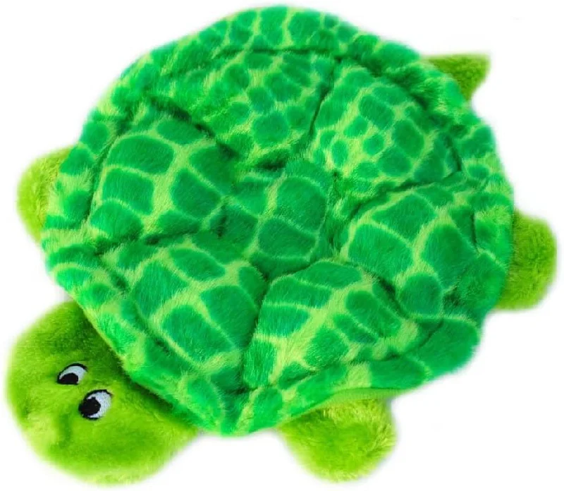 Zippypaws - Crawlers, 6-Squeaker Plush Dog Toy - Slowpoke the Turtle