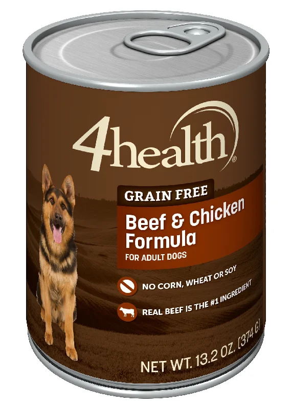 Best dog food for active dogs with endurance-boosting nutrients and energy-4health Grain Free Beef & Chicken Canned Dog Food, 13.2 oz.