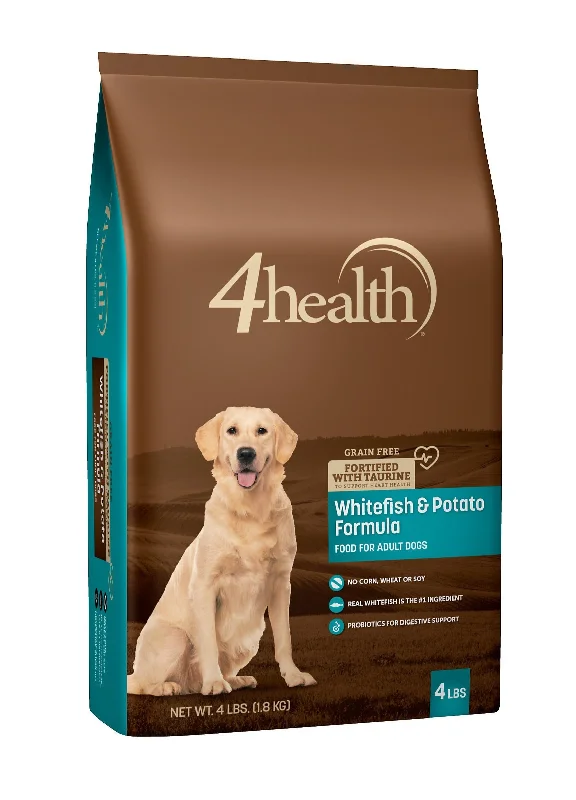 Healthy dog food with omega-3 fatty acids for shiny coats-4health Grain Free Whitefish & Potato Formula Dry Dog Food