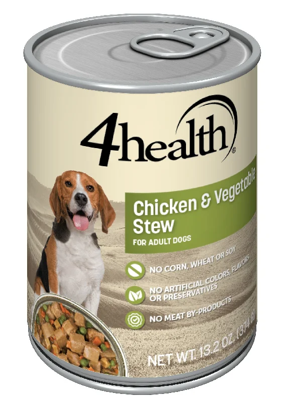 Best dog food for older dogs with soft kibble for easier chewing-4health with Wholesome Grains Chicken & Vegetable Stew Canned Dog Food, 13.2 oz.