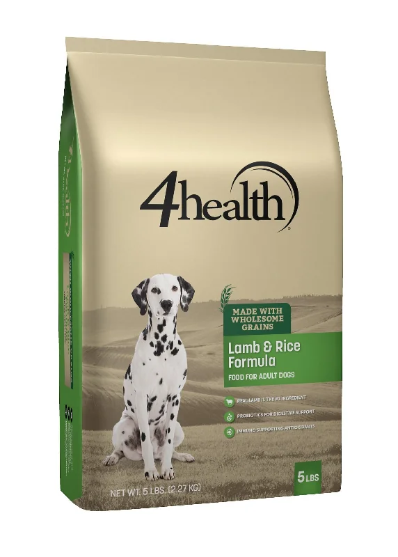 Natural dog food with grain-free ingredients for sensitive stomachs-4health with Wholesome Grains Lamb & Rice Formula Adult Dry Dog Food