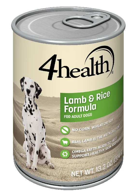 Grain-free dog food with duck for a high-protein, allergy-friendly meal-4health with Wholesome Grains Lamb & Rice Formula Canned Dog Food, 13.2 oz.