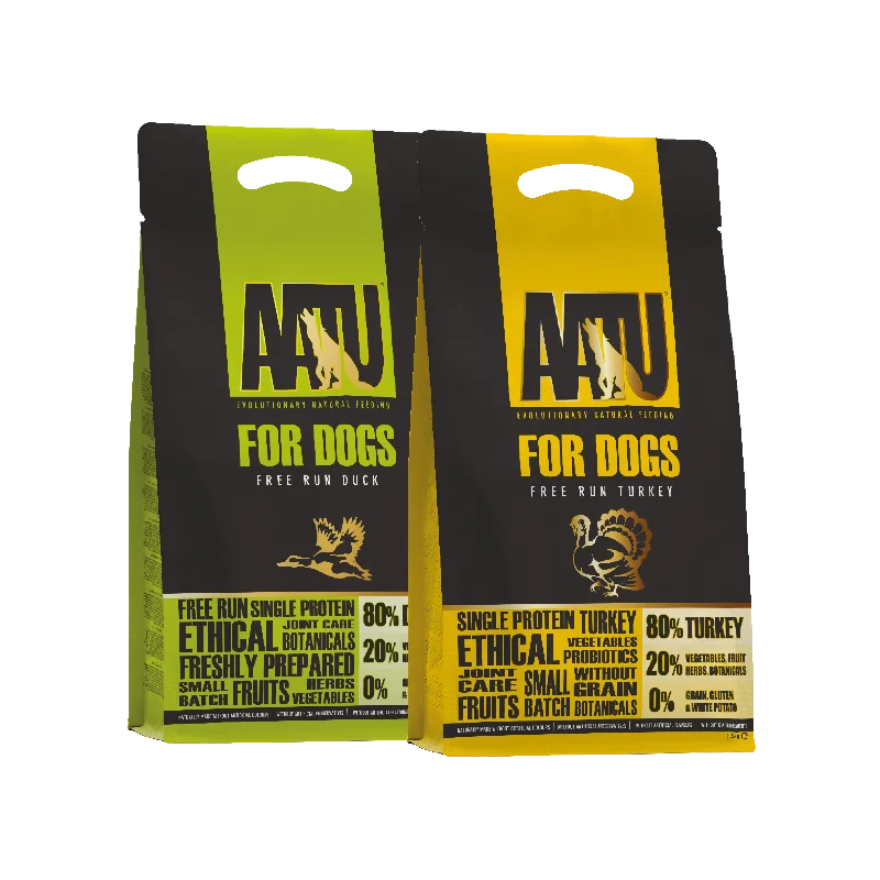 Best dog food with high-quality fish oils for healthy skin and coat-AATU DUCK & TURKEY BUNDLE