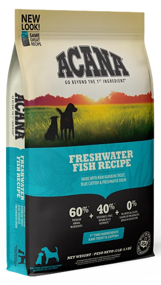 Dog food with pumpkin and carrots for improved digestion and overall health-ACANA Dry Food: Freshwater Fish Recipe