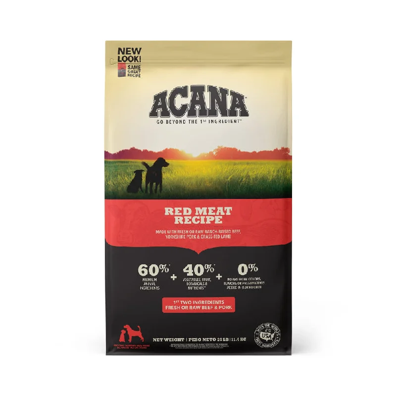 High-quality dog food with prebiotics to promote good gut health-ACANA Red Meat Formula Grain Free Dry Dog Food