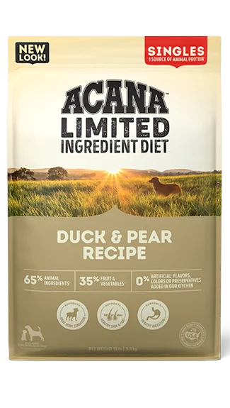 Best dog food with turmeric for inflammation and joint health in dogs-ACANA Singles: Duck & Pear Recipe